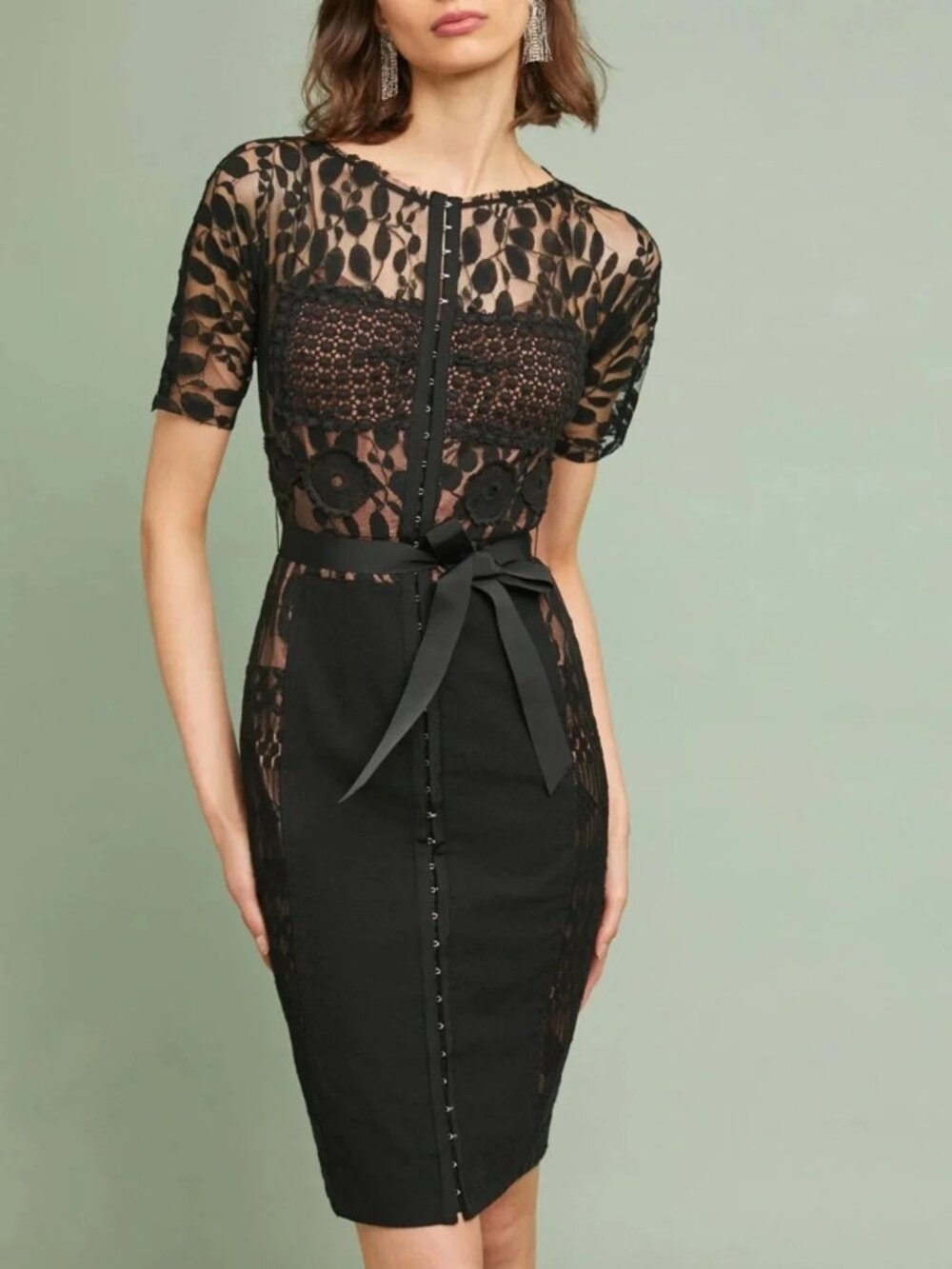 Anthropologie Beguile by Byron Lars Carissima Sheath in Black Dress size 6